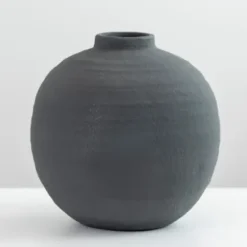 Vases-Kirkland's Home Matte Rattan Wrapped Vase Black