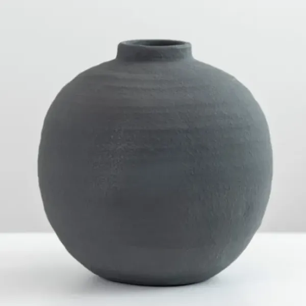 Vases-Kirkland's Home Matte Rattan Wrapped Vase Black