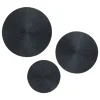 Wall Plaques-Kirkland's Home Matte Ribbed Sunburst Wall Plates, Set Of 3 Black