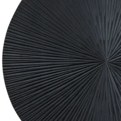 Wall Plaques-Kirkland's Home Matte Ribbed Sunburst Wall Plates, Set Of 3 Black