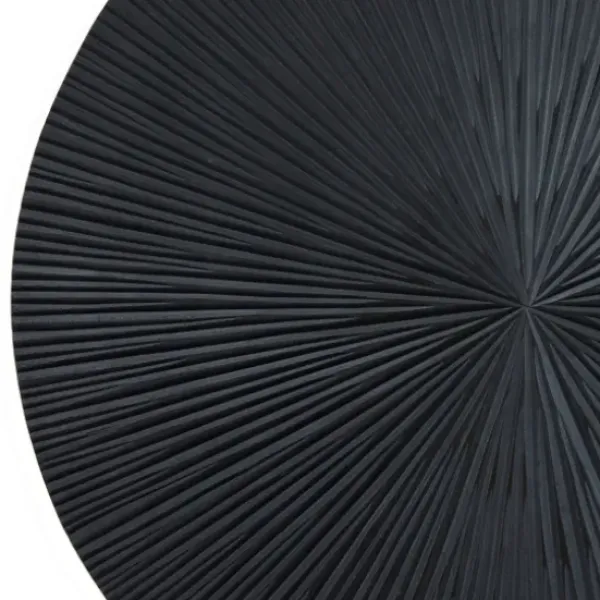 Wall Plaques-Kirkland's Home Matte Ribbed Sunburst Wall Plates, Set Of 3 Black