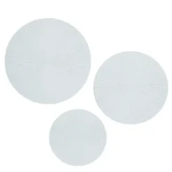 Wall Plaques-Kirkland's Home Matte Ribbed Sunburst Wall Plates, Set Of 3 White