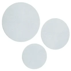 Wall Plaques-Kirkland's Home Matte Ribbed Sunburst Wall Plates, Set Of 3 White