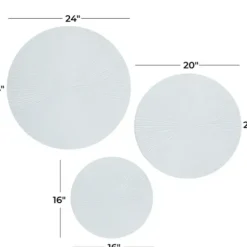 Wall Plaques-Kirkland's Home Matte Ribbed Sunburst Wall Plates, Set Of 3 White