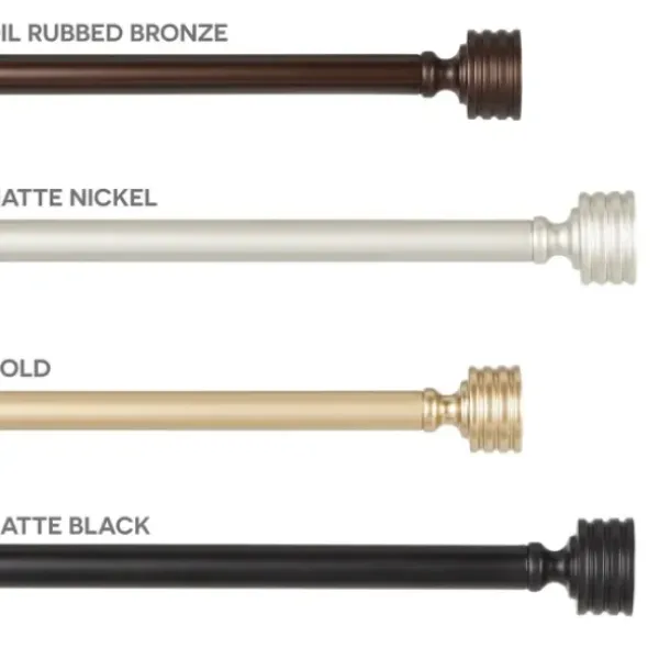 Curtain Rods & Hardware-Kirkland's Home Matte Silver Modern Twist Curtain Rod, 120 In.