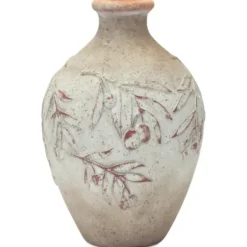 Vases-Kirkland's Home Matte Terracotta Fluted Ceramic Vase, 20 In. Red/Orange