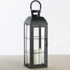 Lanterns-Kirkland's Home Matte Window Pane Lantern, 17 In. Black