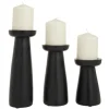 Candle Holders-Kirkland's Home Matte Wood T-Shape Candle Holders, Set Of 3 Black