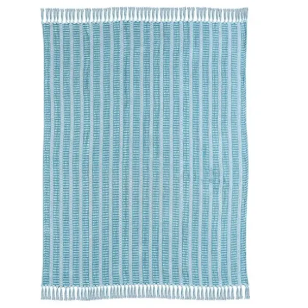 Blankets & Throws-Kirkland's Home Maui Striped Fringe Throw Blue
