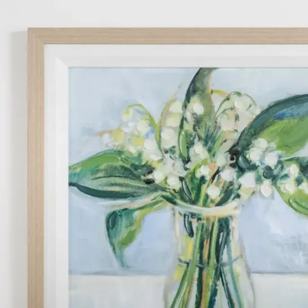 Framed Art-Kirkland's Home May Lily Of The Valley Framed Art Print Green/Gray/White
