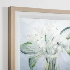 Framed Art-Kirkland's Home May Lily Of The Valley Framed Art Print Green/Gray/White
