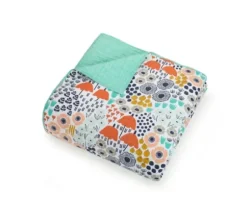 Quilts-Kirkland's Home Mayflower Blue 2-Pc. King Bedding Quilt Set Blue/Orange/Gray