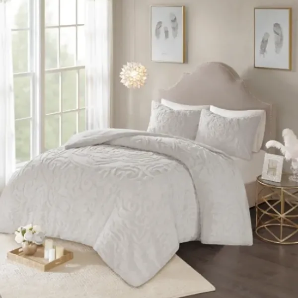 Comforters-Kirkland's Home Medallion California King 3-Pc. Comforter Set Gray