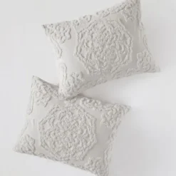 Comforters-Kirkland's Home Medallion California King 3-Pc. Comforter Set Gray
