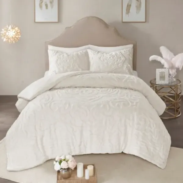 Comforters-Kirkland's Home Medallion Full/Queen 3-Pc. Comforter Set White