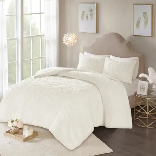 Comforters-Kirkland's Home Medallion Full/Queen 3-Pc. Comforter Set White