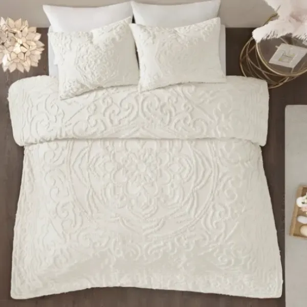 Comforters-Kirkland's Home Medallion Full/Queen 3-Pc. Comforter Set White