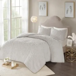Comforters-Kirkland's Home Medallion Full/Queen 3-Pc. Comforter Set Gray