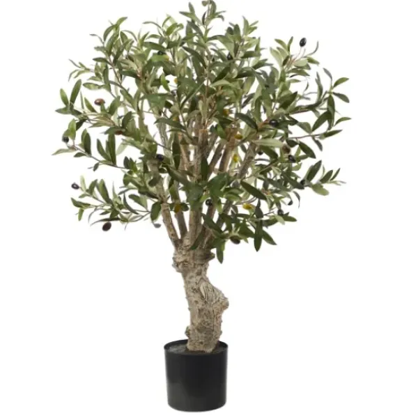 Trees & Topiaries-Kirkland's Home Mediterranean Olive Branch Tree In Black Pot