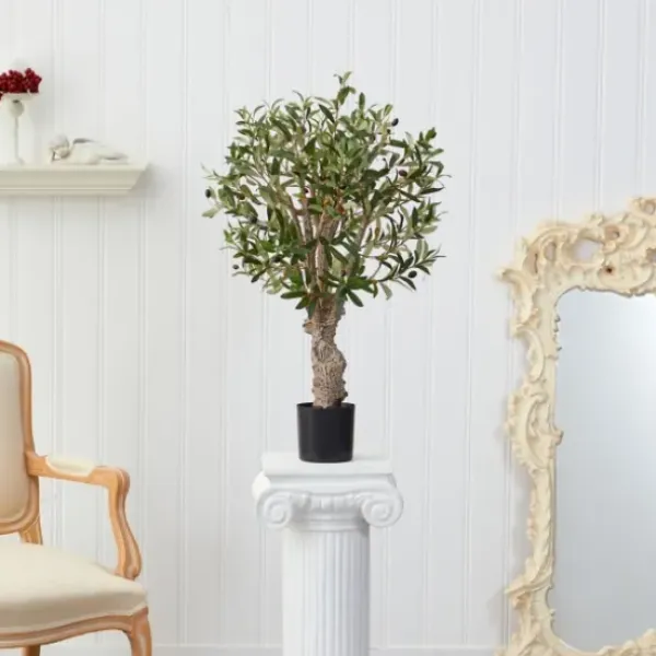 Trees & Topiaries-Kirkland's Home Mediterranean Olive Branch Tree In Black Pot