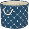 Baskets & Boxes-Kirkland's Home Medium Black Paw Patch Stripe Round Pet Basket Gray/Black