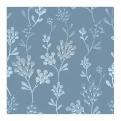 Wall Murals & Wall Decals-Kirkland's Home Medium Gray Florals Peel And Stick Wall Mural Blue