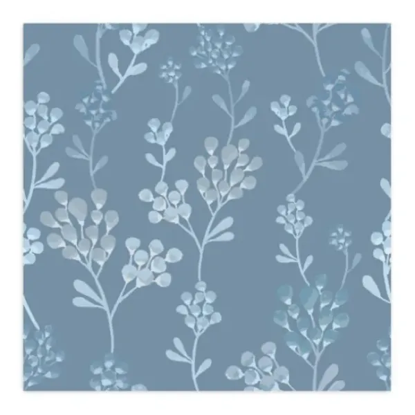 Wall Murals & Wall Decals-Kirkland's Home Medium Gray Florals Peel And Stick Wall Mural Blue