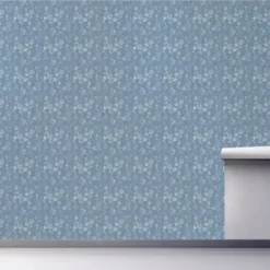 Wall Murals & Wall Decals-Kirkland's Home Medium Gray Florals Peel And Stick Wall Mural Blue