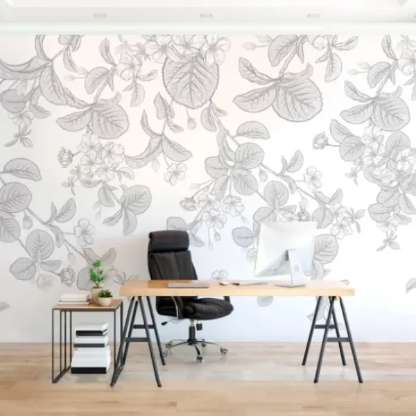 Wall Murals & Wall Decals-Kirkland's Home Medium Leaves Peel And Stick Wall Mural Black/White