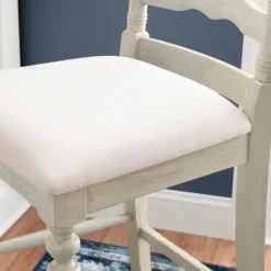 Bar Stools & Counter Height Stools-Kirkland's Home Melvin Distressed Wash Bar Stool White