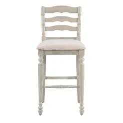 Bar Stools & Counter Height Stools-Kirkland's Home Melvin Distressed Wash Bar Stool White