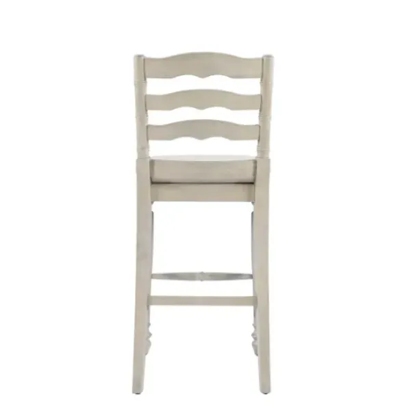 Bar Stools & Counter Height Stools-Kirkland's Home Melvin Distressed Wash Bar Stool White