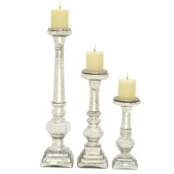 Candle Holders-Kirkland's Home Mercury Glass Candle Holders, Set Of 3 Silver