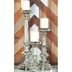 Candle Holders-Kirkland's Home Mercury Glass Candle Holders, Set Of 3 Silver