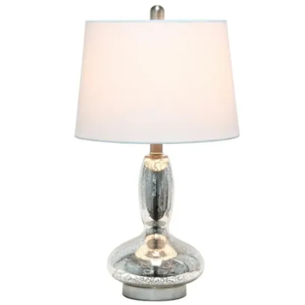 Table Lamps-Kirkland's Home Mercury Glass Curvy Table Lamp White