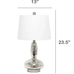 Table Lamps-Kirkland's Home Mercury Glass Curvy Table Lamp White