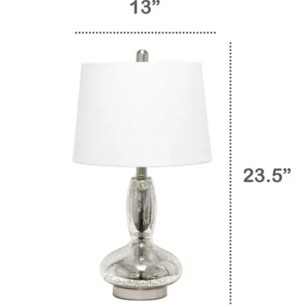 Table Lamps-Kirkland's Home Mercury Glass Curvy Table Lamp White