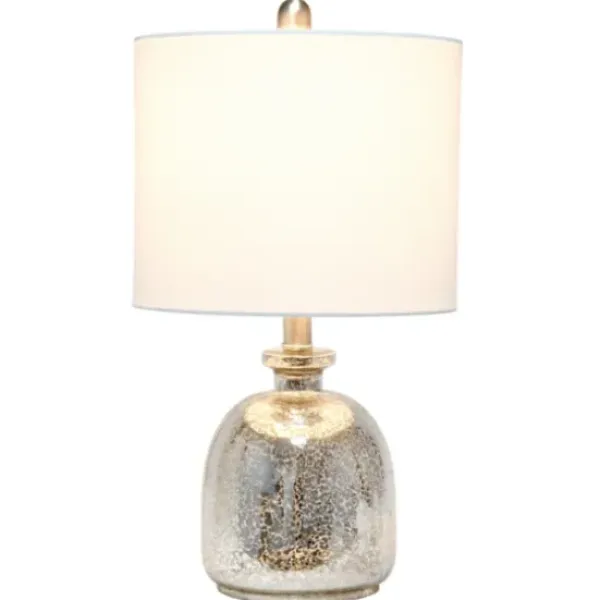 Table Lamps-Kirkland's Home Mercury Hammered Glass Shade Table Lamp White