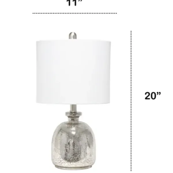 Table Lamps-Kirkland's Home Mercury Hammered Glass Shade Table Lamp White