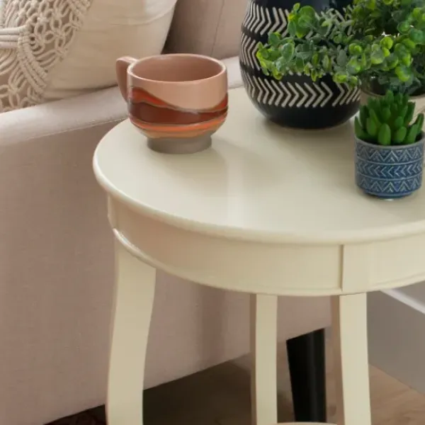 Accent & End Tables-Kirkland's Home Merryweather Off White Accent Table Ivory