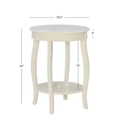 Accent & End Tables-Kirkland's Home Merryweather Off White Accent Table Ivory