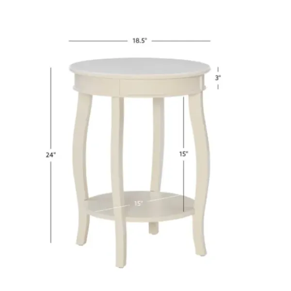 Accent & End Tables-Kirkland's Home Merryweather Off White Accent Table Ivory