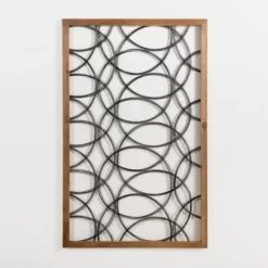 Wall Plaques-Kirkland's Home Metal Abstract Circles Wall Plaque Black