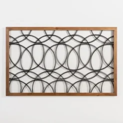 Wall Plaques-Kirkland's Home Metal Abstract Circles Wall Plaque Black
