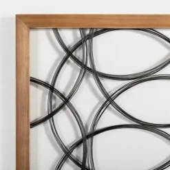 Wall Plaques-Kirkland's Home Metal Abstract Circles Wall Plaque Black