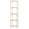 Bookshelves-Kirkland's Home Metal And Clear Glass 4-Tier Shelf Gold