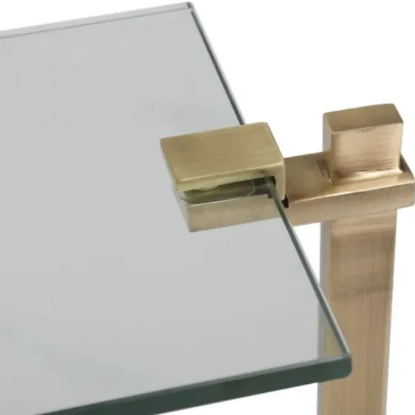 Accent & End Tables-Kirkland's Home Metal And Glass Top Accent Table Gold