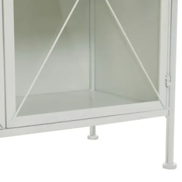 Cabinets & Sideboards-Kirkland's Home Metal And Glass X-Door Cabinet White