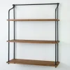 Shelves-Kirkland's Home Metal And Natural Wood 3-Tier Wall Shelf