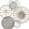 Wall Plaques-Kirkland's Home Metal And Rattan Cord Discs Wall Sculpture Gray